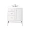 James Martin Vanities Addison 30in Single Vanity, Glossy White w/ 3 CM White Zeus Quartz Top E444-V30-GW-3WZ - alternate 1